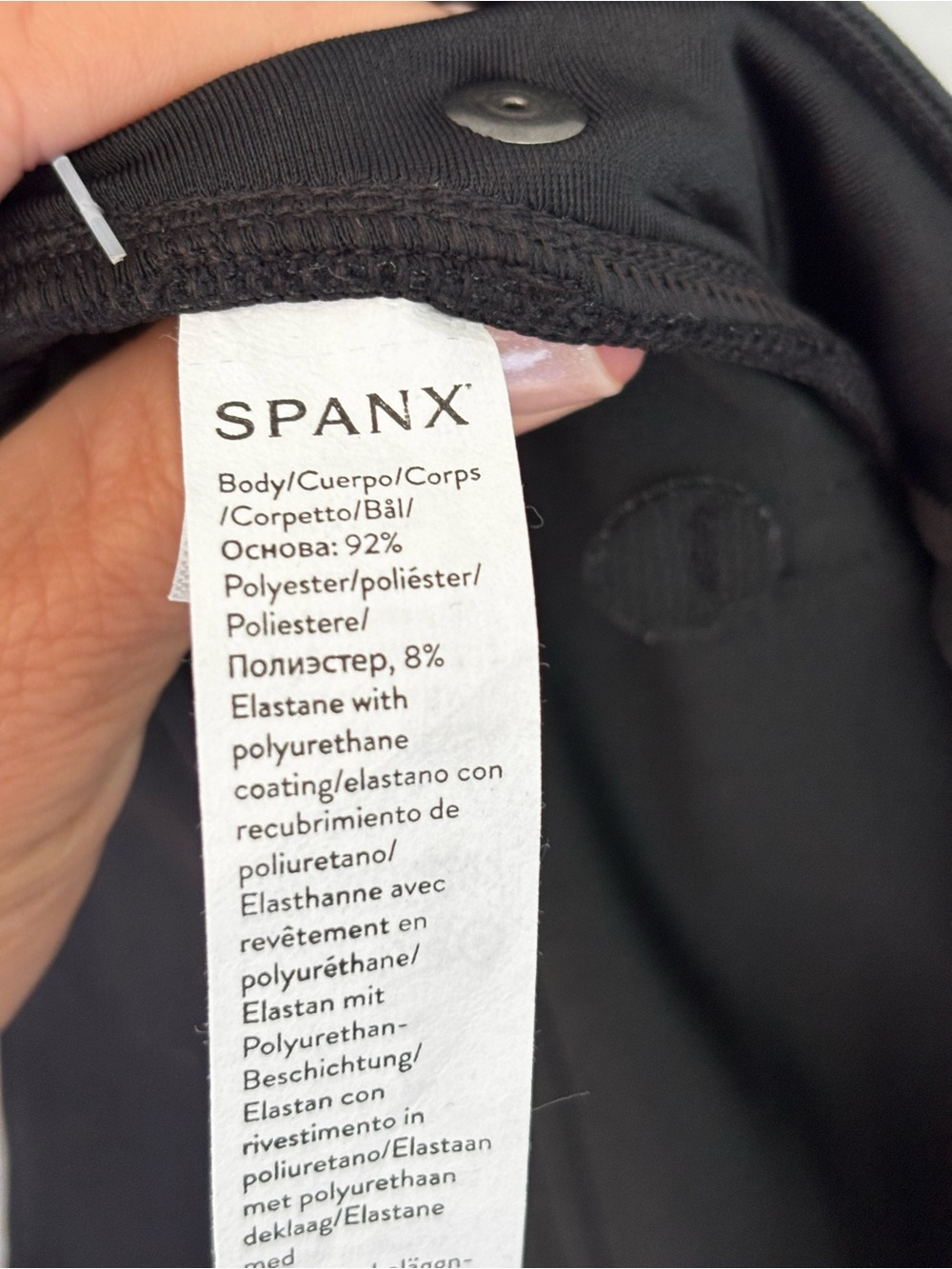 NWT SPANX Leather-Like Slim Straight Pants Luxe Black Size Large Stretch - Picture 12 of 16